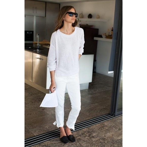 Emerson Frye Mick 3 Ivory Distressed Denim Jeans Size 4 - Picture 1 of 11